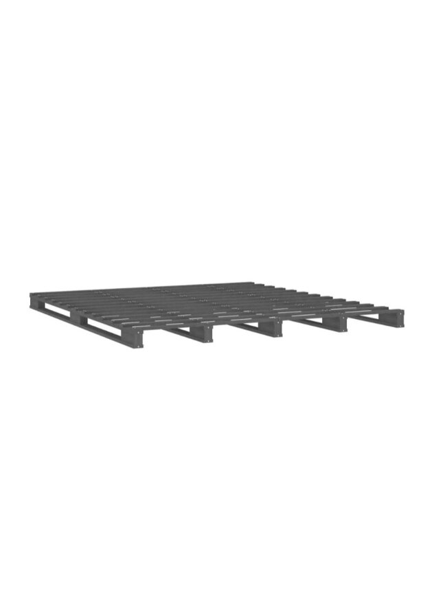 Pallet bed, grey, 200x200 cm, solid pine wood 6