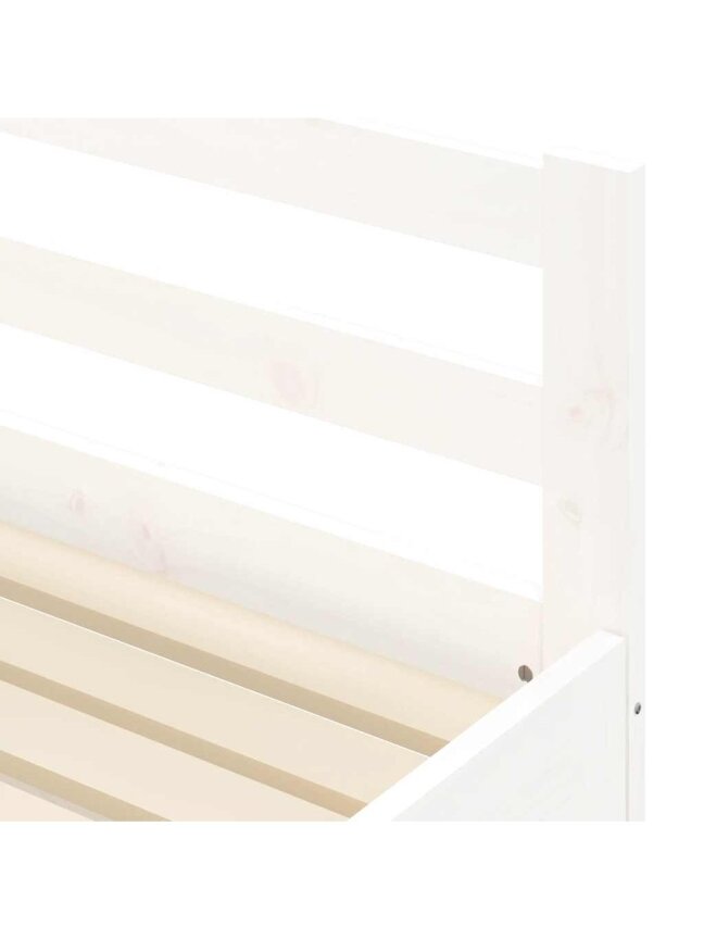 Bed with pull-out section, white, 90×200 cm, solid pine wood 8