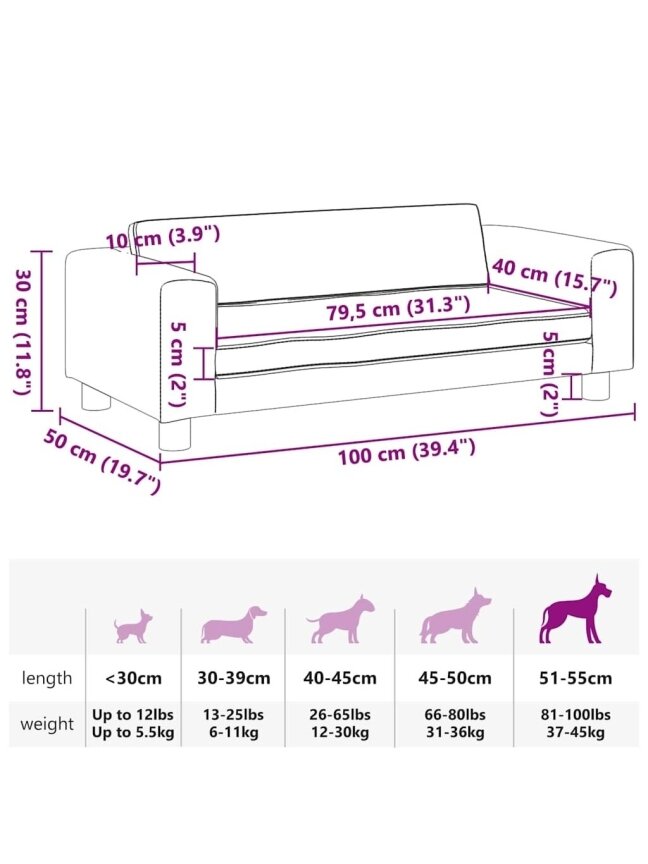 Dog Bed with Extension, Blue, 100x50x30 cm, Velvet 7 Dog Bed with Extension, Blue, 100x50x30 cm, Velvet 7