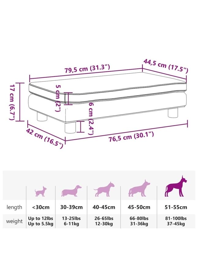 Dog Bed with Extension, Blue, 100x50x30 cm, Velvet 8 Dog Bed with Extension, Blue, 100x50x30 cm, Velvet 8