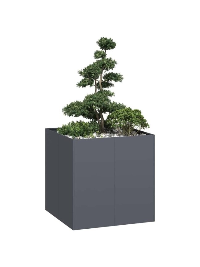 Грядка для сада, антрацит, 80 × 80 × 80 см, сталь 1