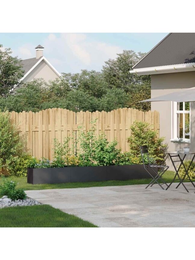 Garden bed, black, 280 × 40 × 40 cm, cold-rolled steel