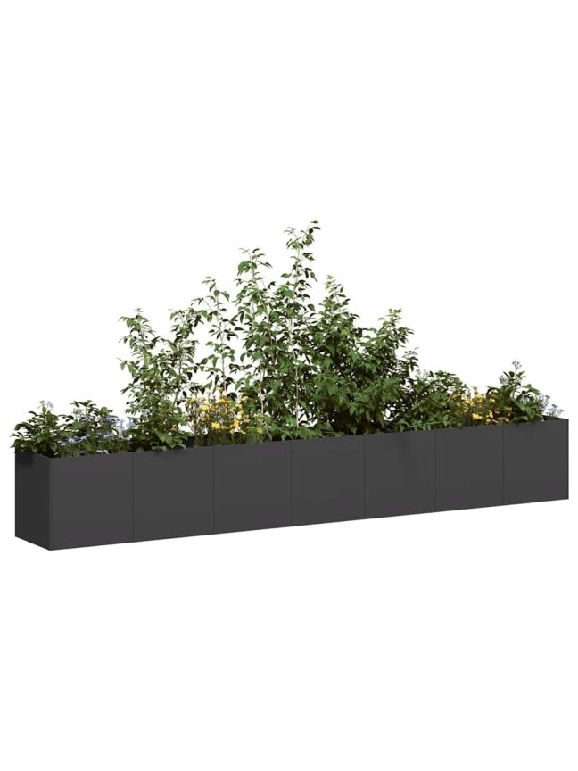 Garden bed, black, 280 × 40 × 40 cm, cold-rolled steel 1