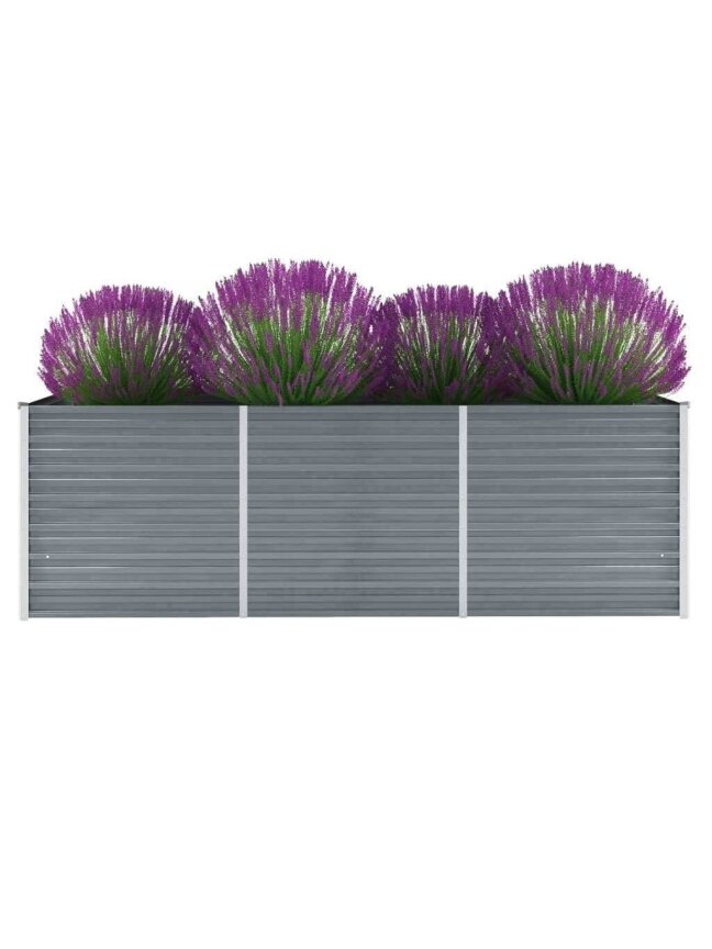 Lovelis, pilkas, galvanizuotas plienas, 240x80x77cm