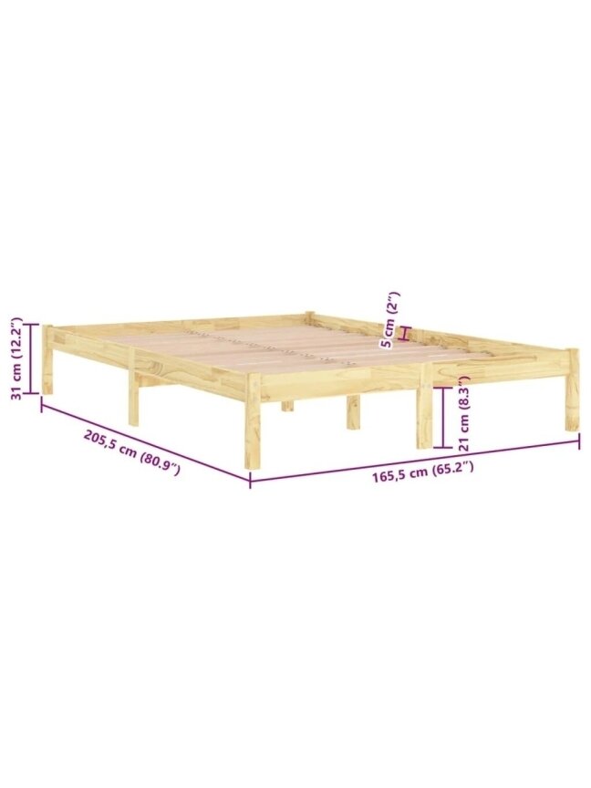 Bed frame, 160×200 cm, solid pine wood 7