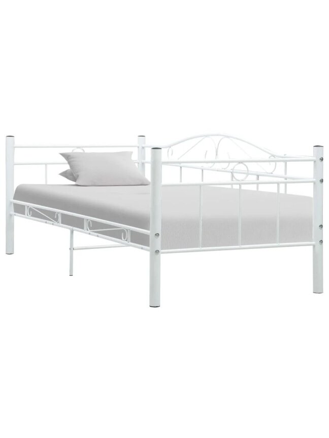 Bed frame, white, 90×200 cm, metal 1 Bed frame, white, 90×200 cm, metal 1