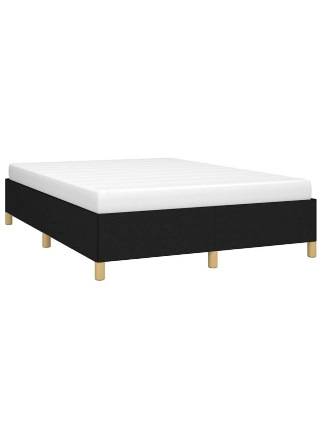 Bed frame without mattress, black, 140 × 190 cm, fabric 2