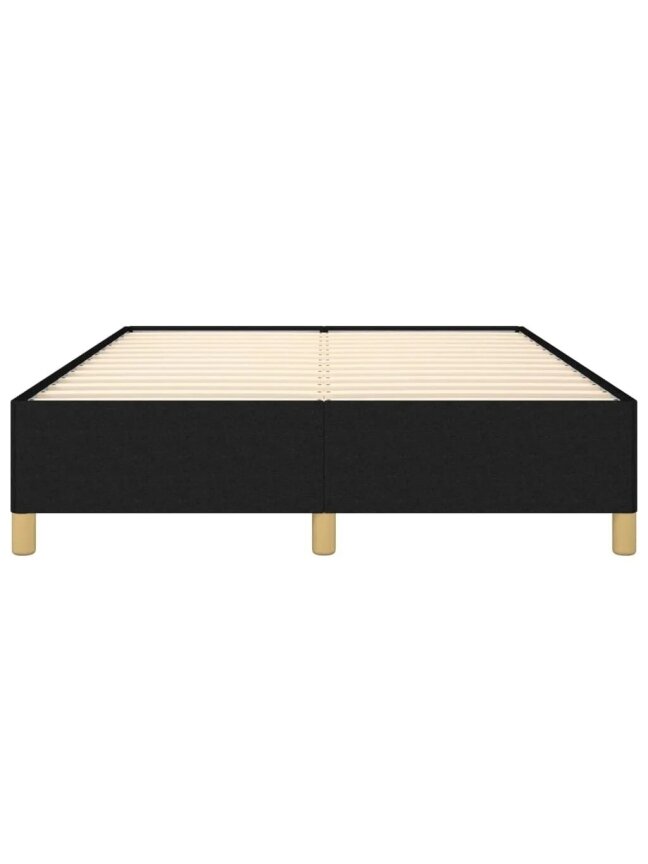 Bed frame without mattress, black, 140 × 190 cm, fabric 4