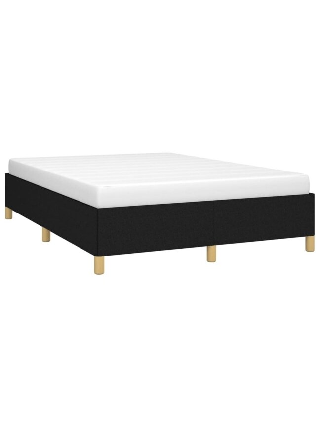Bed frame without mattress, black, 140x190 cm, fabric 2