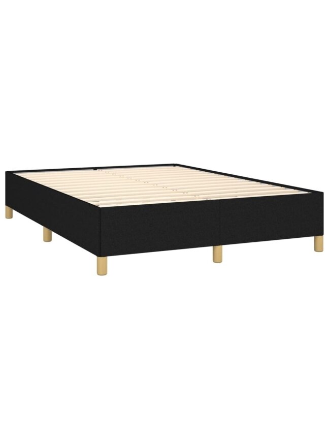 Bed frame without mattress, black, 140x190 cm, fabric 3