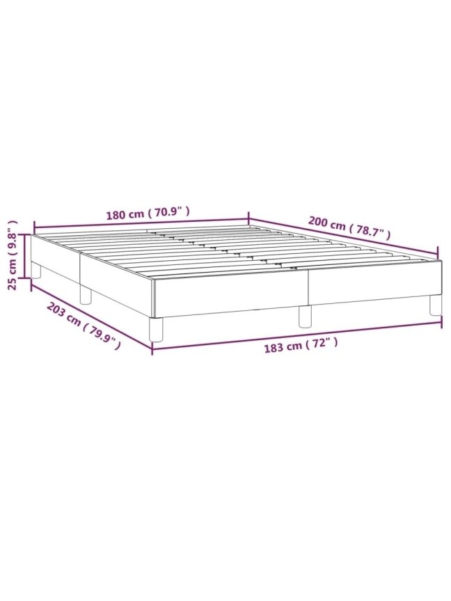 Bed frame without mattress, black, 180x200 cm, fabric 8