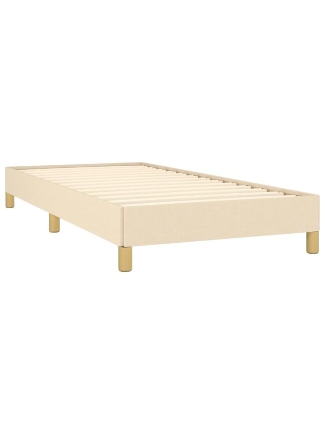 Bed frame without mattress, cream, 90×190 cm, fabric 3