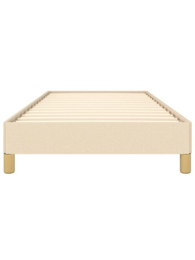 Bed frame without mattress, cream, 90×190 cm, fabric 4