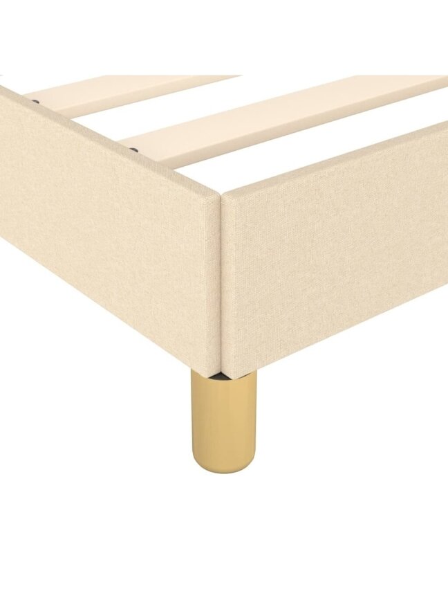 Bed frame without mattress, cream, 90×190 cm, fabric 6