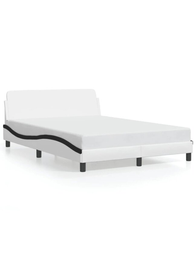 Bed frame, Dover, white/black, 120×200 cm, faux leather 1 Bed frame, Dover, white/black, 120×200 cm, faux leather 1