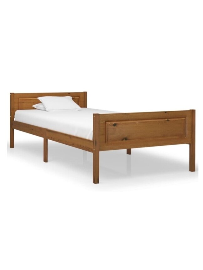 Bed frame, honey brown, 90×200 cm, solid pine wood