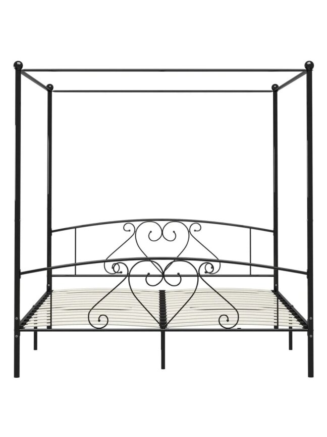 Canopy bed frame, black, 180x200 cm, metal 2 Canopy bed frame, black, 180x200 cm, metal 2