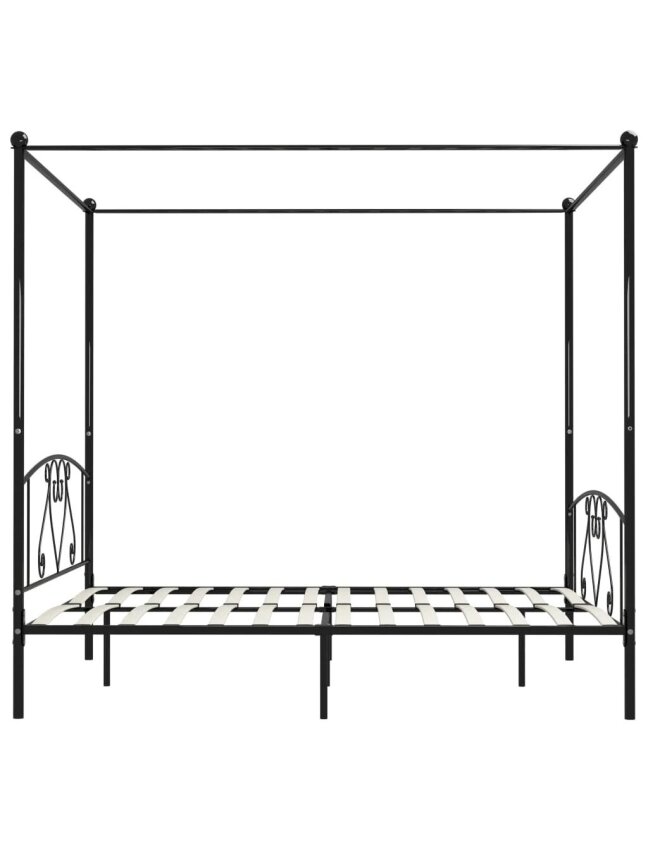 Canopy bed frame, black, 180x200 cm, metal 3 Canopy bed frame, black, 180x200 cm, metal 3