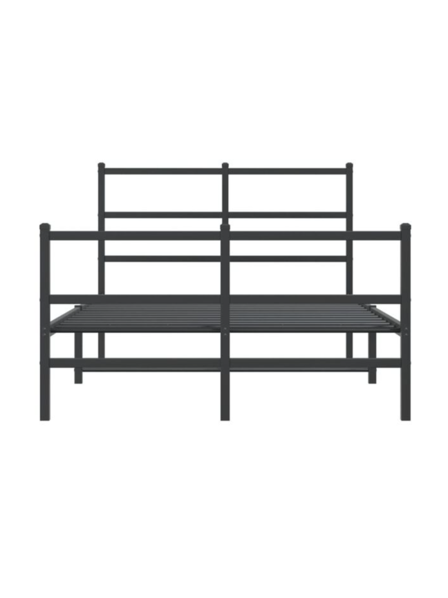 Bed frame with headboard/footboard, black, 120 × 190 cm, metal 2