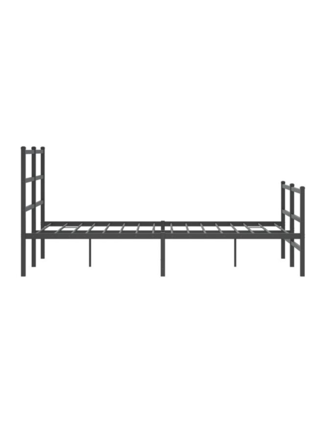Bed frame with headboard/footboard, black, 120 × 190 cm, metal 1
