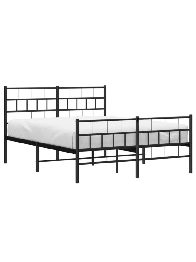 Bed frame with headboard/footboard, black, 120×200 cm, metal 2 Bed frame with headboard/footboard, black, 120×200 cm, metal 2