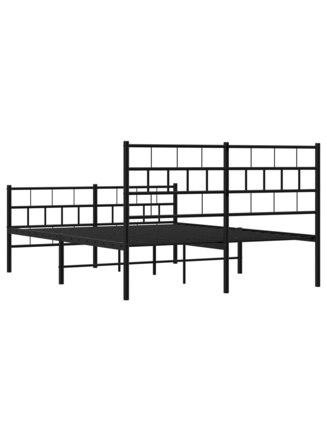 Bed frame with headboard/footboard, black, 120×200 cm, metal 6 Bed frame with headboard/footboard, black, 120×200 cm, metal 6