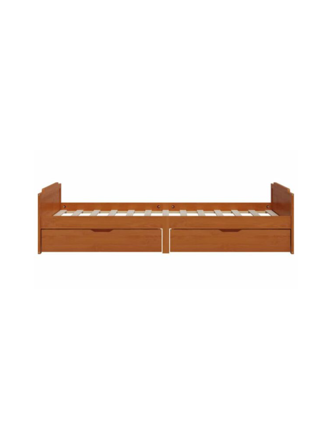Bed frame with drawers, honey brown, 90 x 200 cm, pine wood 5