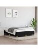 Bed frame without mattress, black, 140 × 190 cm, fabric