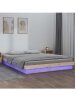 LED Bed Frame, 160x200 cm, solid wood