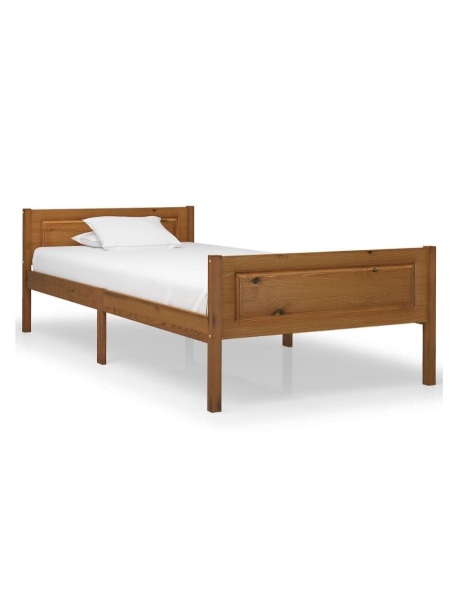 Bed frame, honey brown, 90×200 cm, solid pine wood Bed frame, honey brown, 90×200 cm, solid pine wood