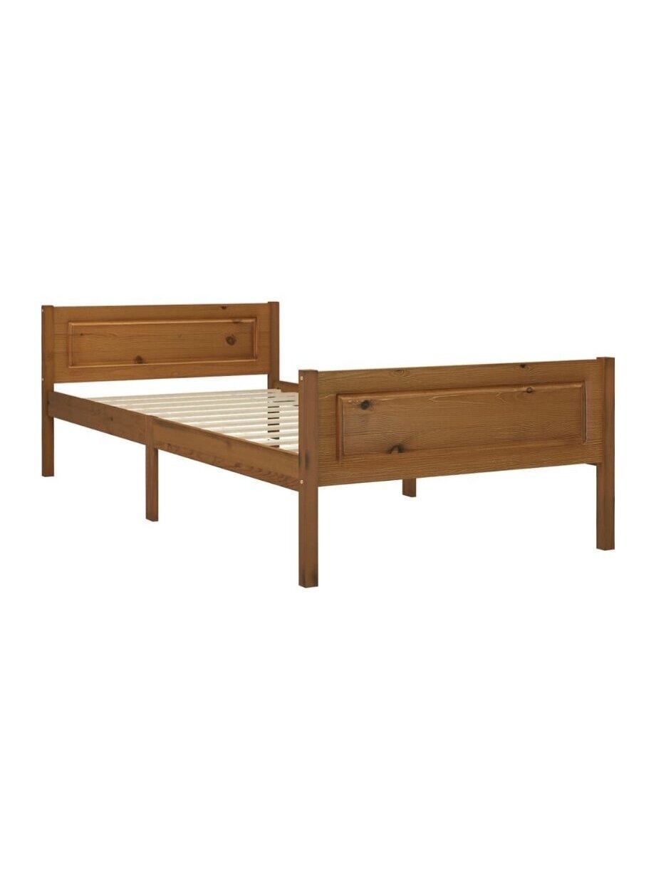 Bed frame, honey brown, 90×200 cm, solid pine wood 1
