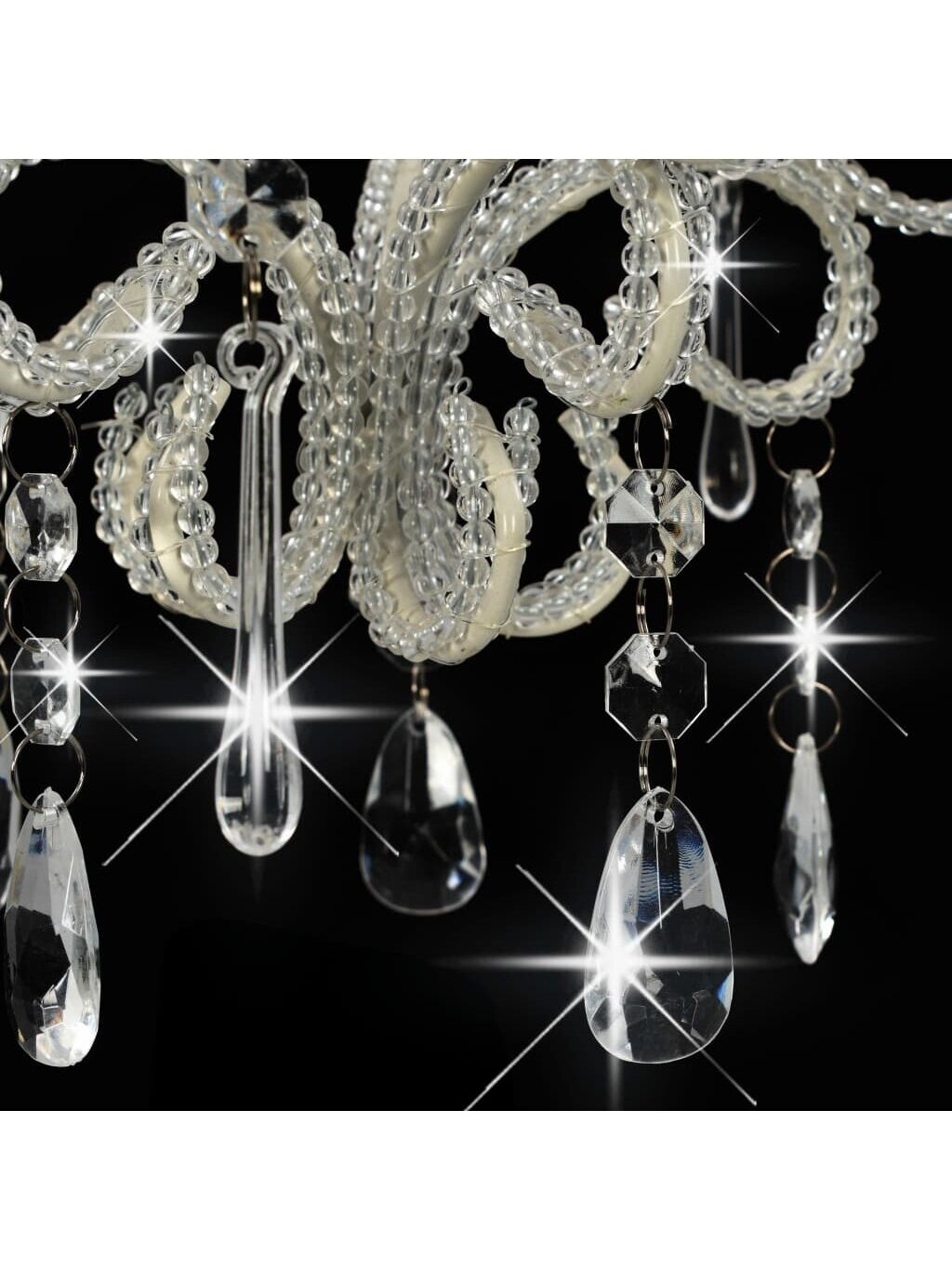 Ceiling lamp with beads, white, round, E14 bulb 5