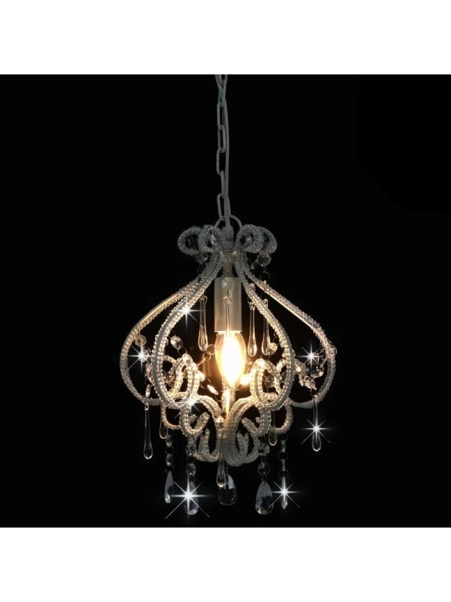 Ceiling lamp with beads, white, round, E14 bulb 3