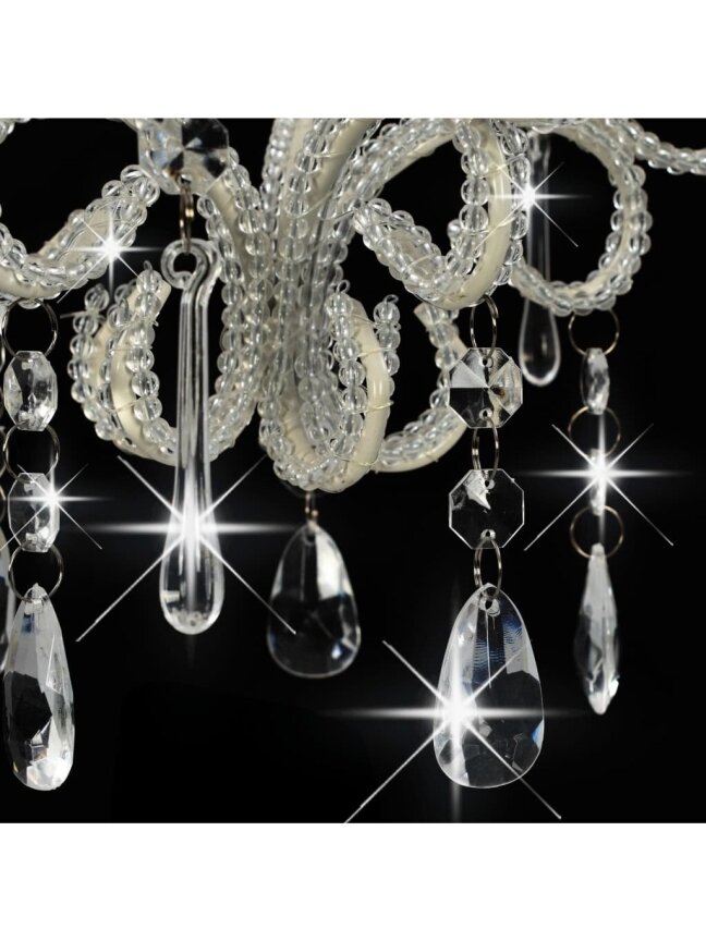Ceiling lamp with beads, white, round, E14 bulb 5