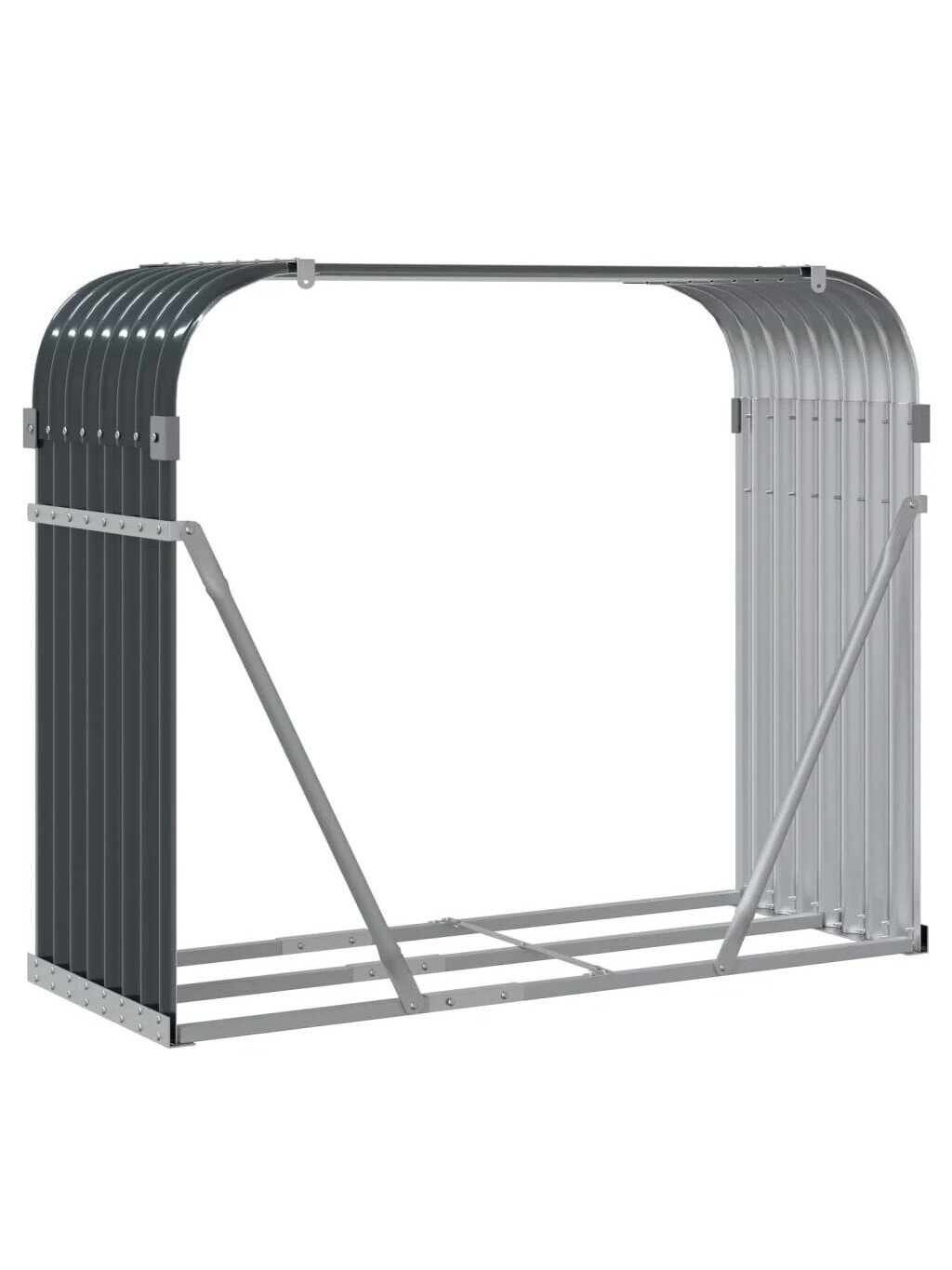Дровница, антрацит, 120×45×100 см, оцинкованная сталь 4