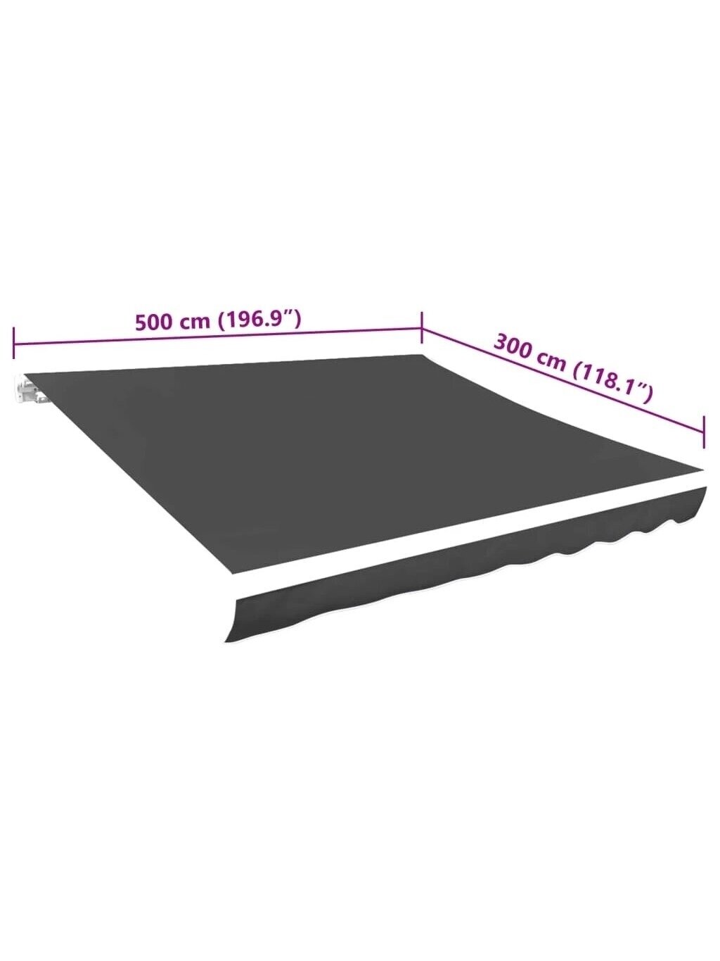Awning cover, anthracite, 500 × 300 cm 4