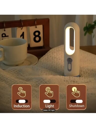 MACROCOSM išmanioji naktinė LED lemputė su judesio jutikliu, USB įkraunama MACROCOSM išmanioji naktinė LED lemputė su judesio jutikliu, USB įkraunama