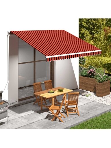 Markizės uždangalas nuo saulės, oranžinis ir rudas, 400x300cm Markizės uždangalas nuo saulės, oranžinis ir rudas, 400x300cm