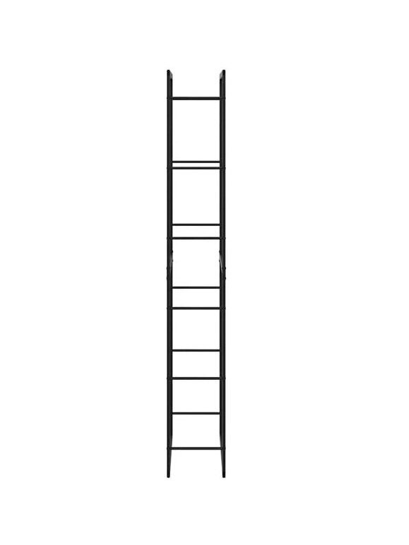 Küttepuude riiul, must, 50×30×209 cm, teras 5