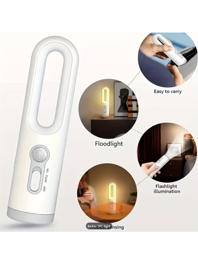 MACROCOSM nutikas LED-öölamp liikumisanduriga, USB-laetav 4