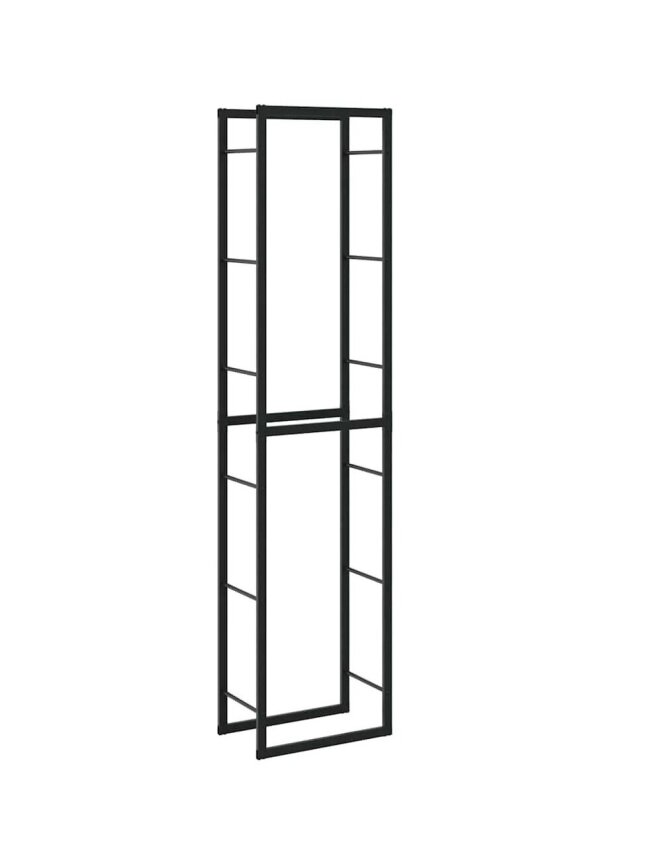 Küttepuude riiul, must, 50×30×209 cm, teras 3