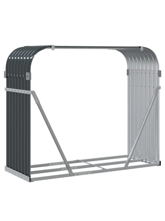 Дровница, антрацит, 120×45×100 см, оцинкованная сталь 4