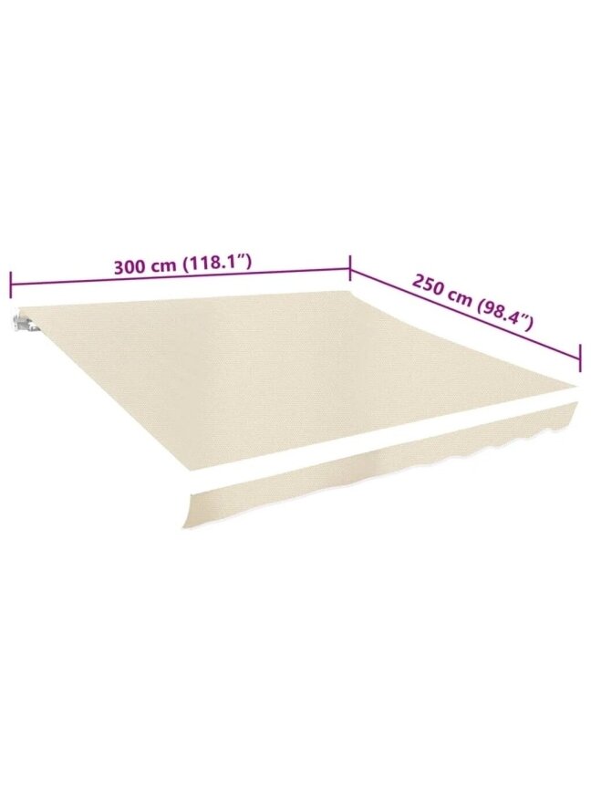 Awning top, cream, 3 × 2.5 m (frame not included) 3 Awning top, cream, 3 × 2.5 m (frame not included) 3