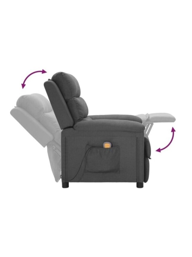 Massage Chair, Dark Grey, Fabric 4 Massage Chair, Dark Grey, Fabric 4