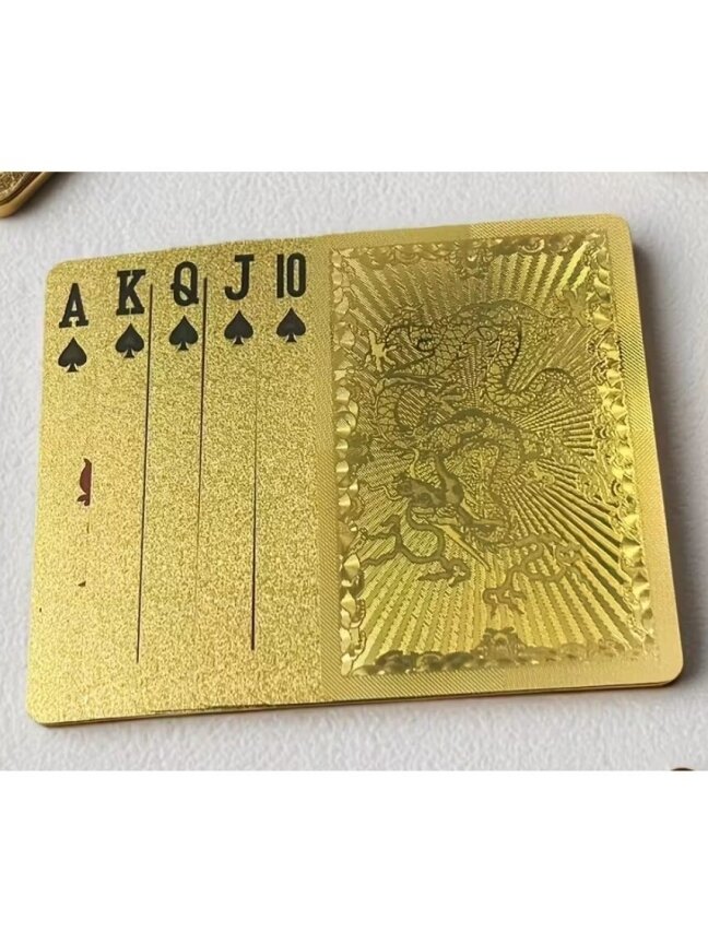 Matt kuldsete draakonite PVC-mängukaardid – 1 komplekt 3
