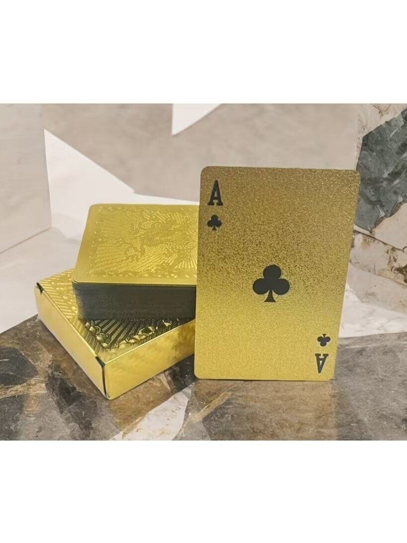 Matt kuldsete draakonite PVC-mängukaardid – 1 komplekt
