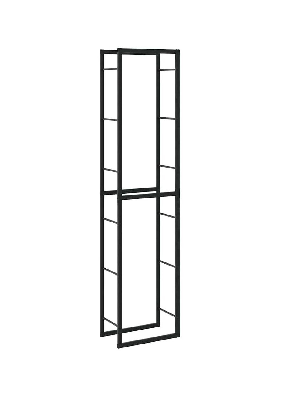 Küttepuude riiul, must, 50×30×209 cm, teras 3