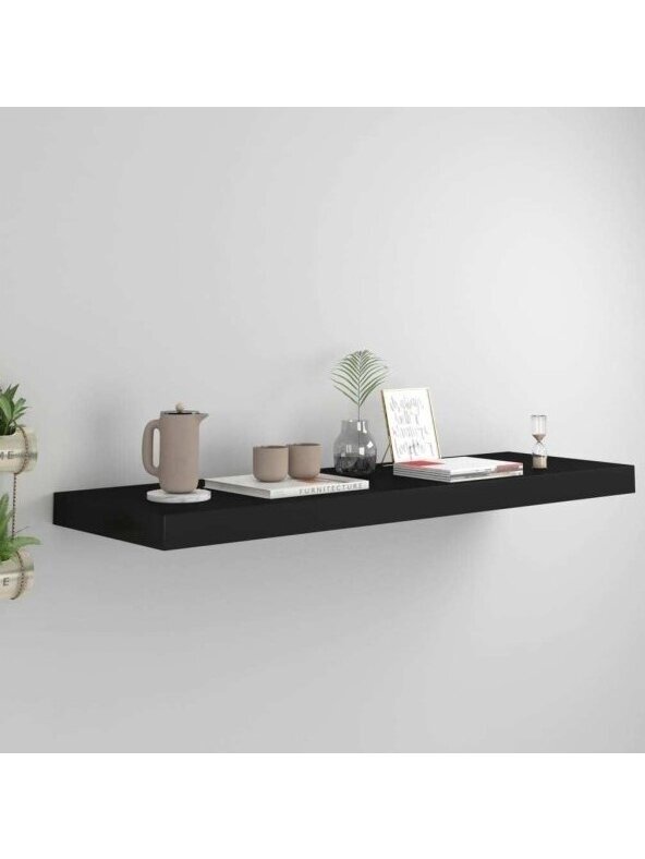 MDF wall shelf, 40 × 23 cm, black color. MDF wall shelf, 40 × 23 cm, black color.