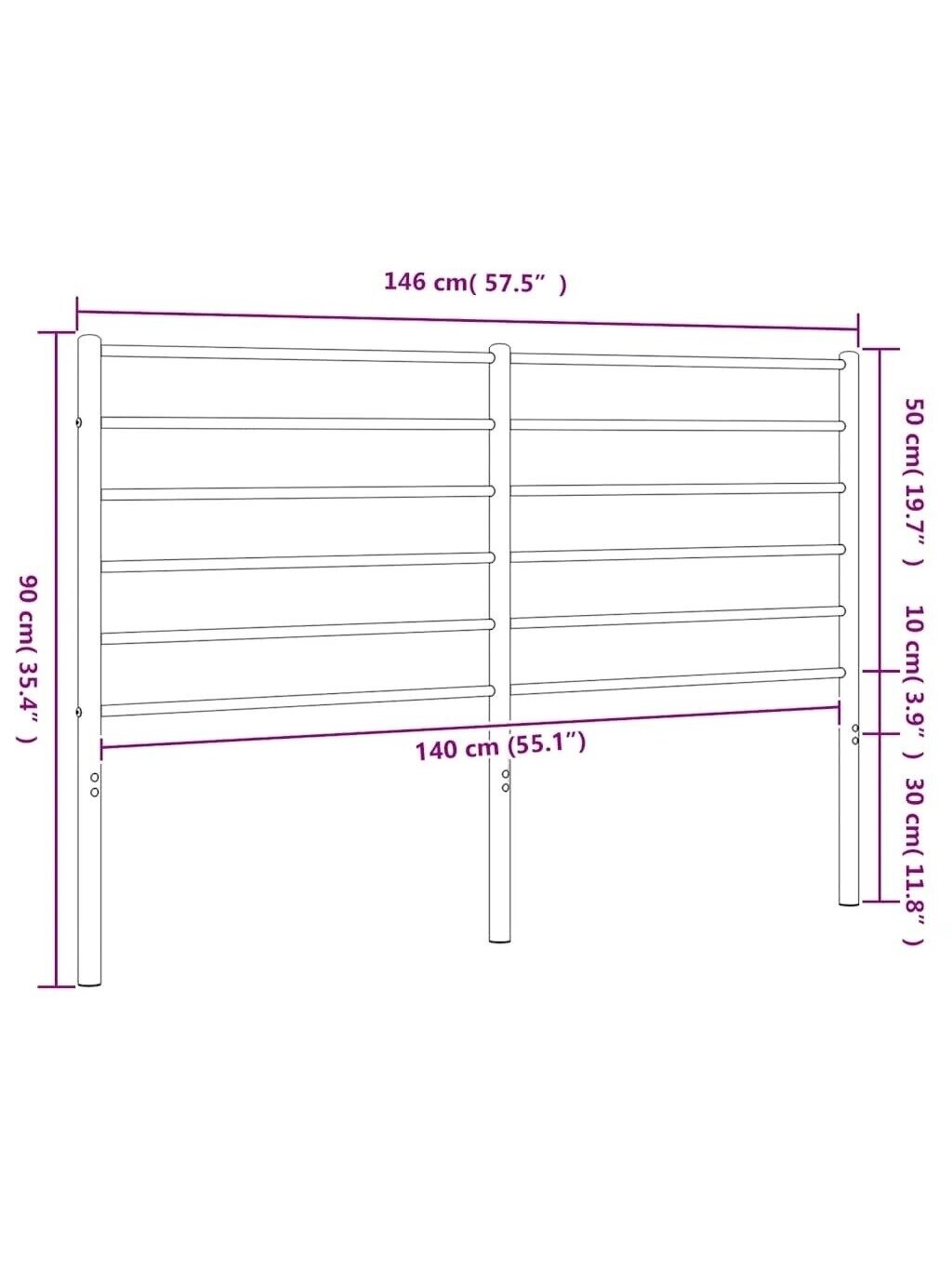 Metalinis galvūgalis, juodos spalvos, 140cm 5