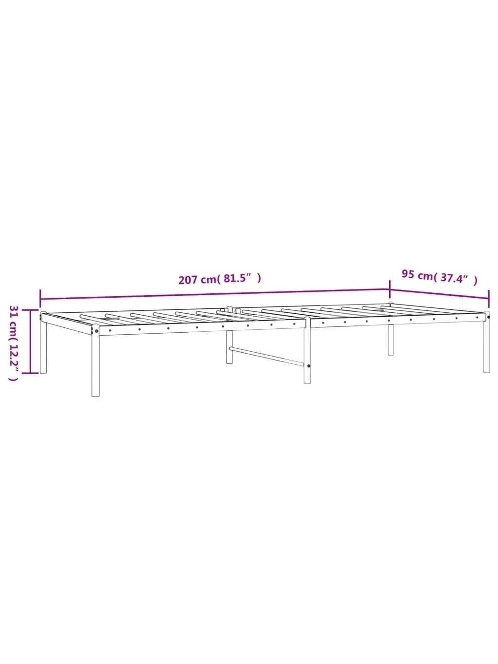 Metal bed frame, black, 90x200 cm 6 Metal bed frame, black, 90x200 cm 6